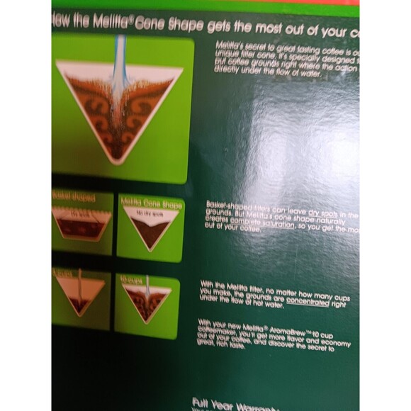 Vintage 1984 MelittA 10 Cup Coffeemaker Model # ACM-10M/4 New Boxed AromaBrew - Picture 11 of 12